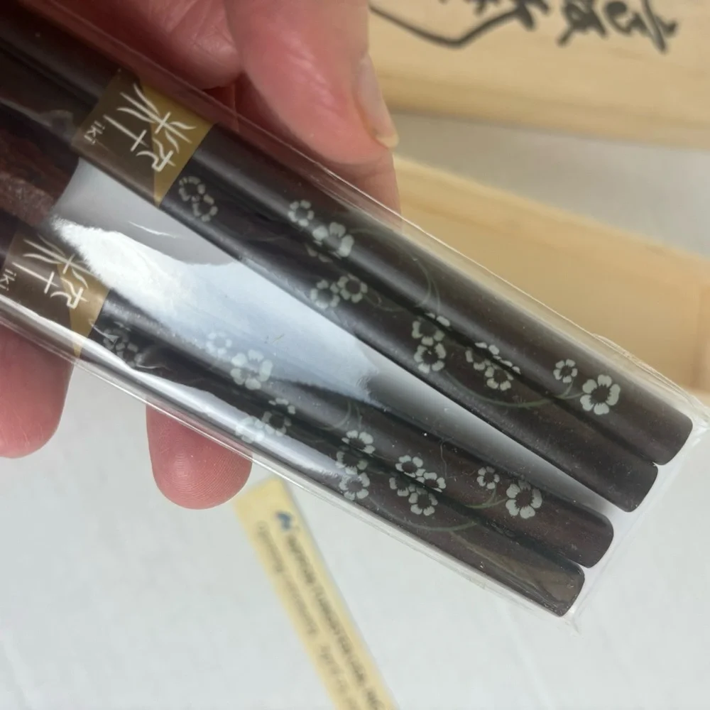 Asian chopsticks set in original wooden box